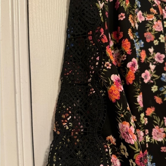 Sheer Floral Open Front Kimono Style Blouse - Picture 3 of 6